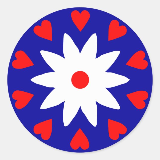 Pegatina Redonda Lotus Heart (Anverso)