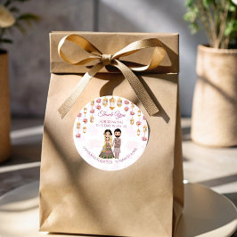 Pegatina Redonda Lotus lanza el favor personalizado del boda indio