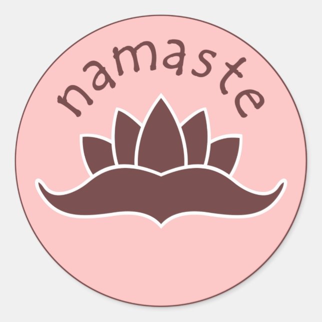 Pegatina Redonda Lotus Namaste (Anverso)