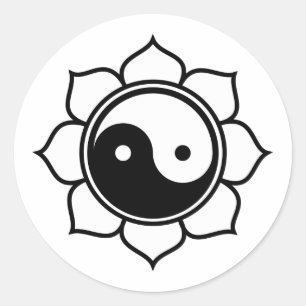 Pegatina Redonda Lotus Yin Yang