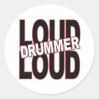 Pegatina Redonda Loud Drummer