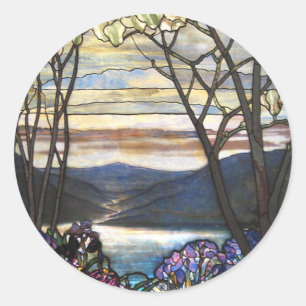 Pegatina Redonda Louis Comfort Tiffany - Vidrio Manchado 4 Magnolia