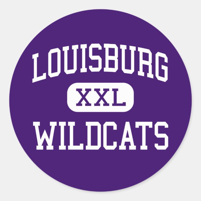 Pegatina Redonda Louisburg - Wildcats - High - Louisburg Kansas (Anverso)