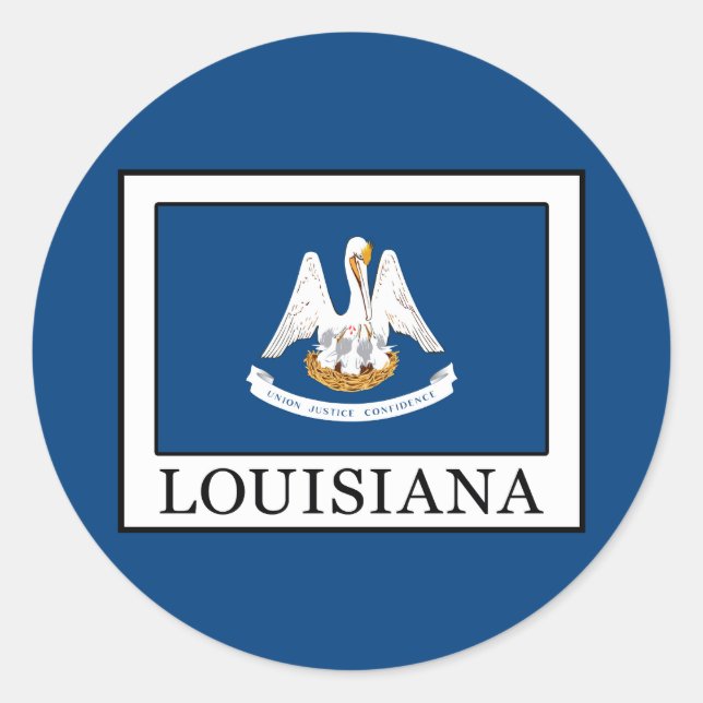 Pegatina Redonda Louisiana (Anverso)