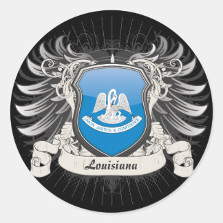 Pegatina Redonda Louisiana Escudo