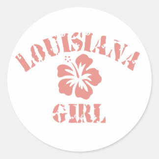 Pegatina Redonda Louisiana Pink Chica