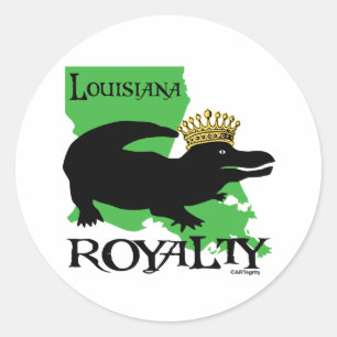 Pegatina Redonda Louisiana Royalty (negrita)