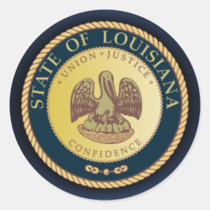 Pegatina Redonda Louisiana Seal