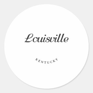 Pegatina Redonda Louisville Kentucky Black Font