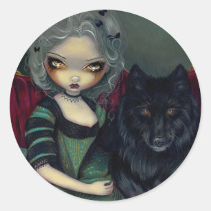 Pegatina Redonda "Loup-Garou: Noir" Sticker