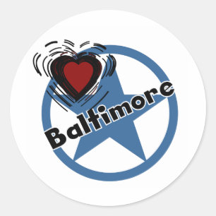 Pegatina Redonda Love Baltimore