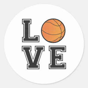 Pegatina Redonda Love Basketball