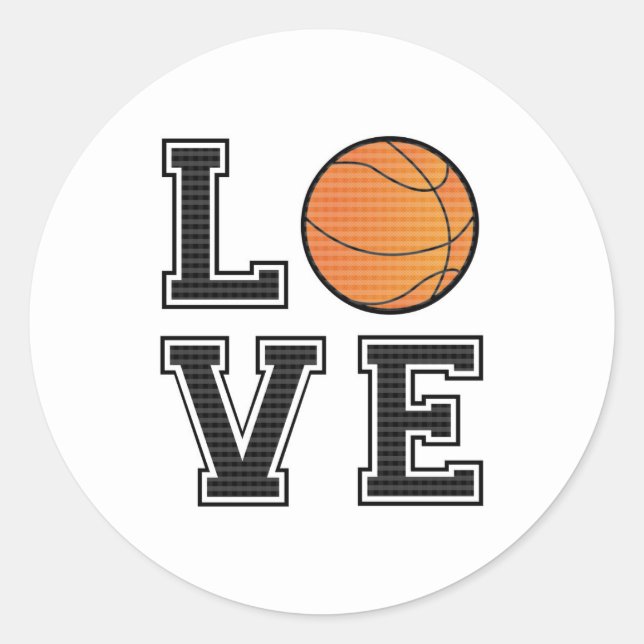 Pegatina Redonda Love Basketball (Anverso)