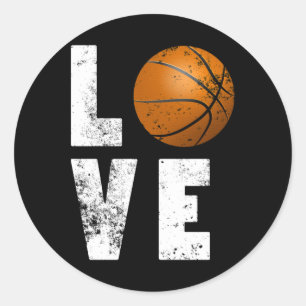 Pegatina Redonda Love Basketball Guay Design For Sport Avers