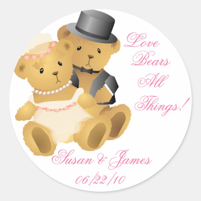 Pegatina Redonda Love Bears All Things (Anverso)