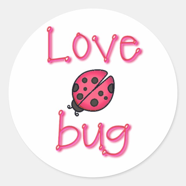 Pegatina Redonda LOVE BUG de SHARON SHARPE (Anverso)
