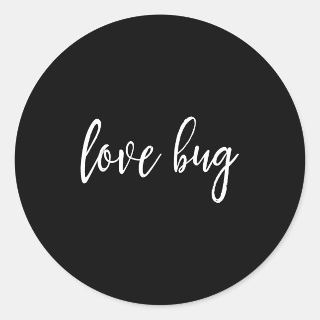 Pegatina Redonda Love Bug For Valentine's Day  (Anverso)