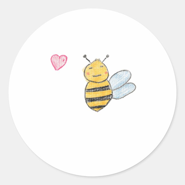 Pegatina Redonda Love Bumblebee (Anverso)