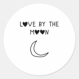 Pegatina Redonda Love By the moon