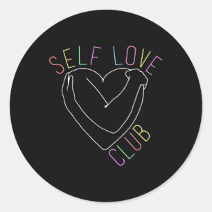 Pegatina Redonda Love Club Mental Health Awareness Line Art for Sup