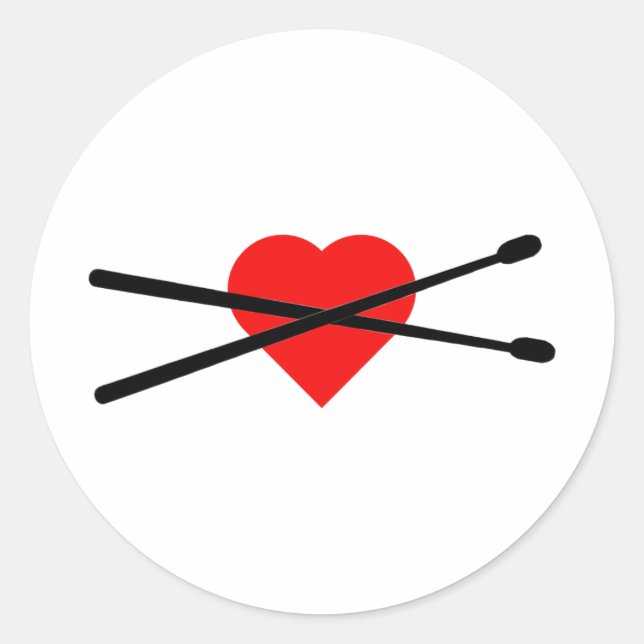 Pegatina Redonda Love Drumming Coffee Mug (Anverso)