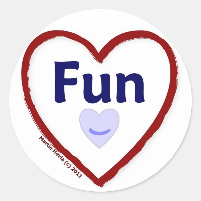 Pegatina Redonda Love Fun (Anverso)