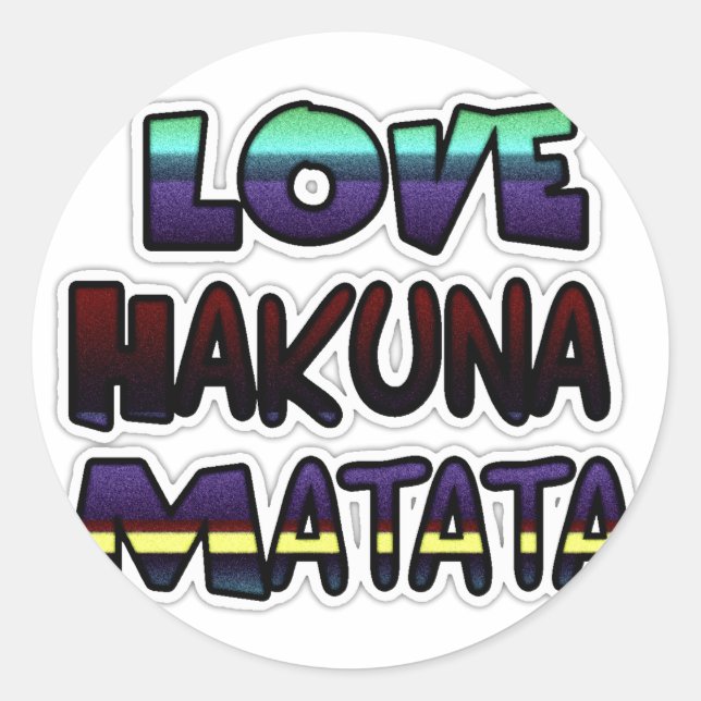 Pegatina Redonda Love Hakuna Matata Gifts (Anverso)