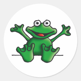 Pegatina Redonda love heart frog