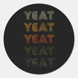 Pegatina Redonda Love Heart Yeat Tee Grunge Vintage Style Black Yea