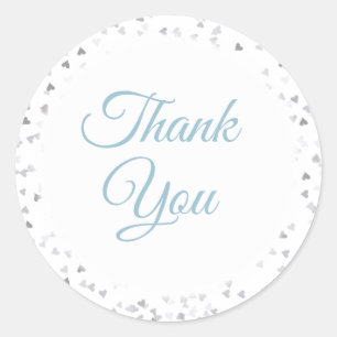 Pegatina Redonda Love Hearts Confetti Gracias