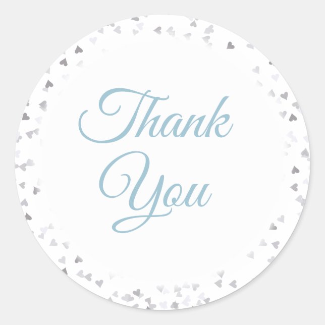 Pegatina Redonda Love Hearts Confetti Gracias (Anverso)