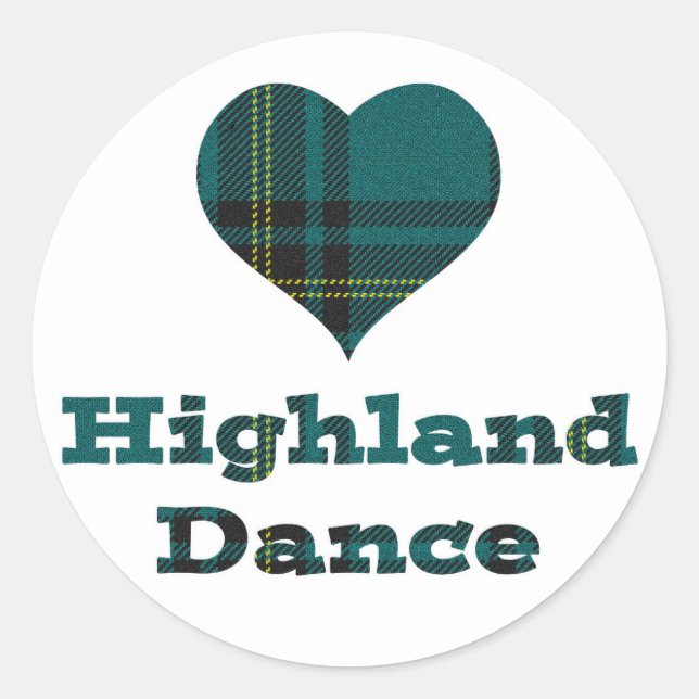 Pegatina Redonda Love Highland Dance (Anverso)