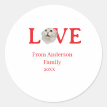 Love holidays cat photo pet family name bold lette