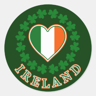 Pegatina Redonda Love Ireland