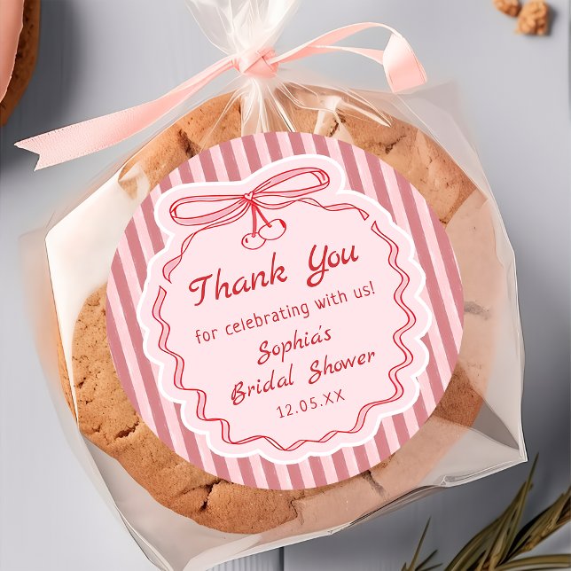 Pegatina Redonda Love is in the Air Bow Bridal Shower Sticker (Subido por el creador)