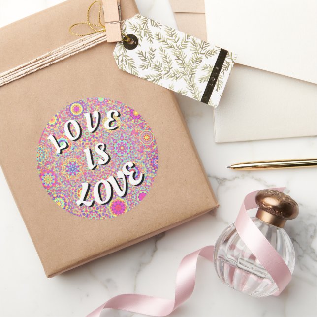 Pegatina Redonda Love Is Love Pride Classic Round Sticker (Regalar)