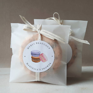 Pegatina Redonda Love Is Sweet (Macarons) Bridal Shower