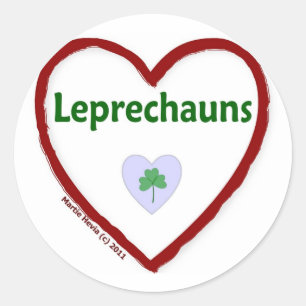 Pegatina Redonda Love Leprechauns