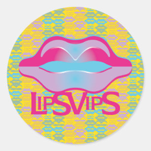 Pegatina Redonda Love Lips Vips by masanser
