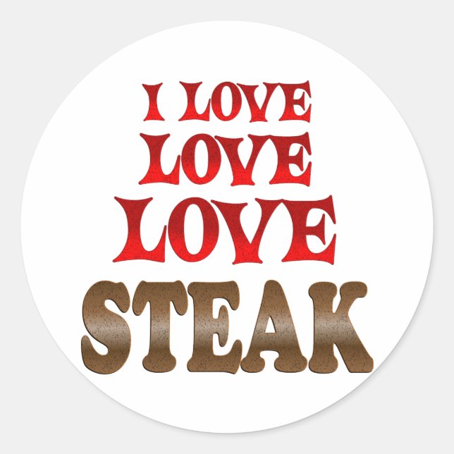 Pegatina Redonda Love Love Steak (Anverso)