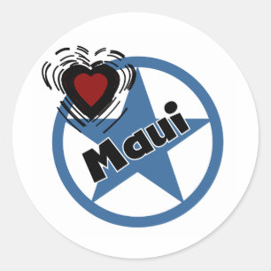 Pegatina Redonda Love Maui