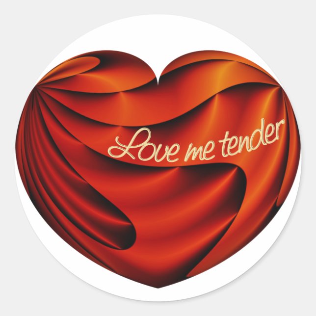 Pegatina Redonda Love Me Tender (Anverso)