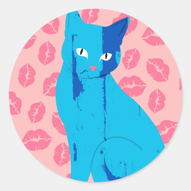 Pegatina Redonda Love Meow-ment (Anverso)
