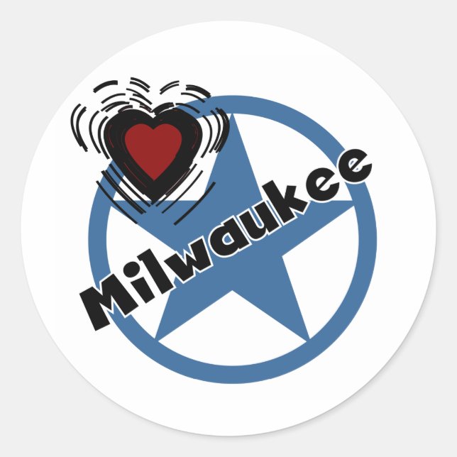 Pegatina Redonda Love Milwaukee (Anverso)