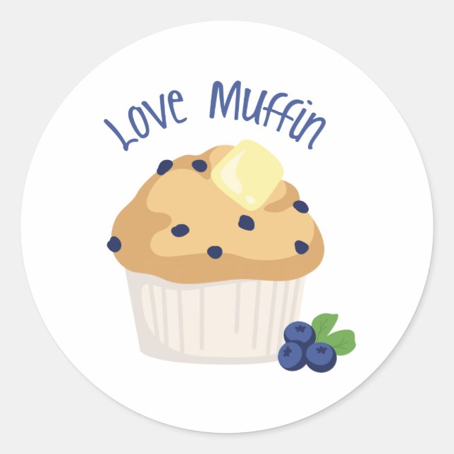 Pegatina Redonda Love Muffin (Anverso)