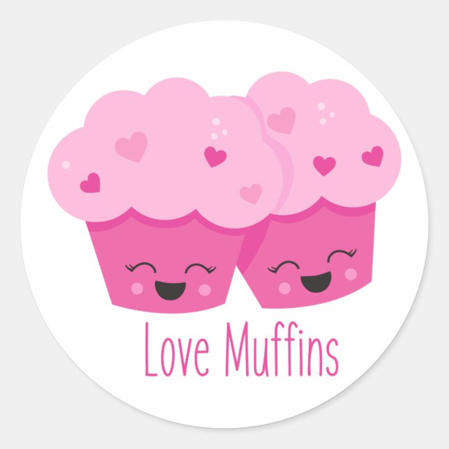 Pegatina Redonda Love Muffins (Anverso)