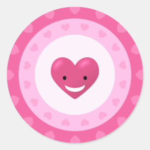 Pegatina Redonda Love Pink