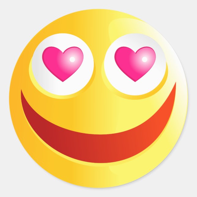 Pegatina Redonda Love Smilie (Anverso)
