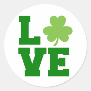 Pegatina Redonda Love St. Patrick's Day ☘️ 💚