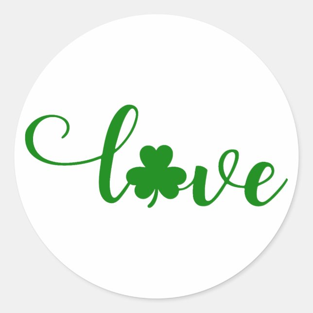 Pegatina Redonda Love St. Patrick's Day ☘️ 💚 (Anverso)